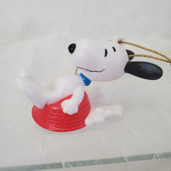 Lot of 2 Peanuts UFS Snoopy Woodstock Christmas Ornaments post box dog dish sled - Picture 2 of 12